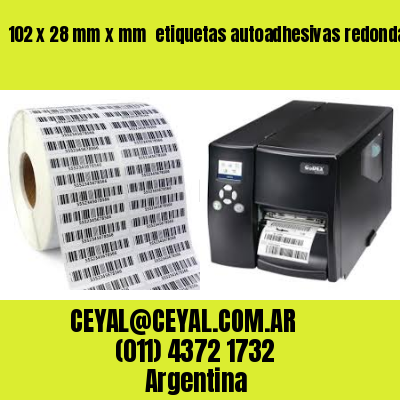 102 x 28 mm x mm  etiquetas autoadhesivas redondas