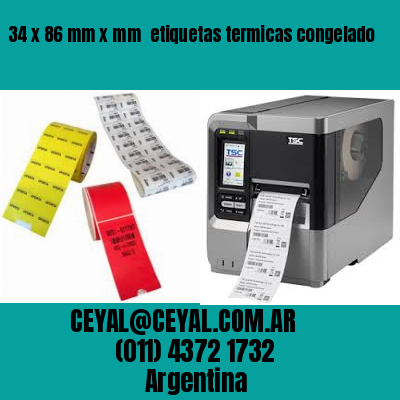 34 x 86 mm x mm  etiquetas termicas congelado