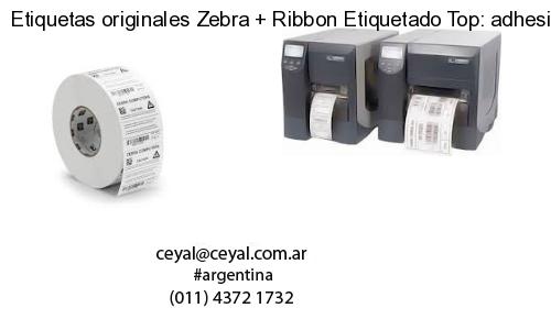 Etiquetas originales Zebra   Ribbon Etiquetado Top: adhesivo   ribbo