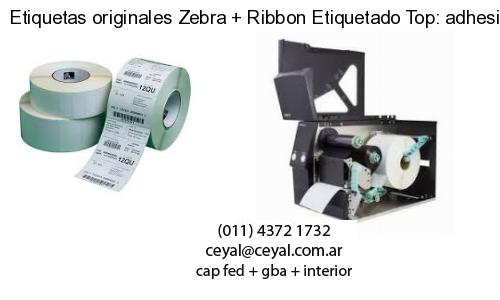 Etiquetas originales Zebra   Ribbon Etiquetado Top: adhesivo   ribbo