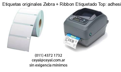 Etiquetas originales Zebra   Ribbon Etiquetado Top: adhesivo   ribbo