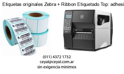 Etiquetas originales Zebra   Ribbon Etiquetado Top: adhesivo   ribbo