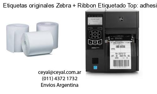 Etiquetas originales Zebra   Ribbon Etiquetado Top: adhesivo   ribbo