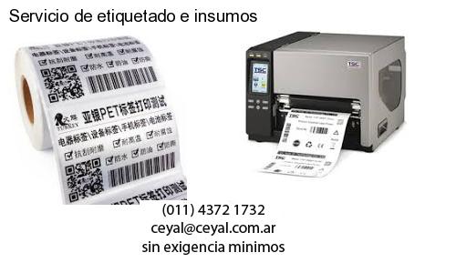 Servicio de etiquetado e insumos