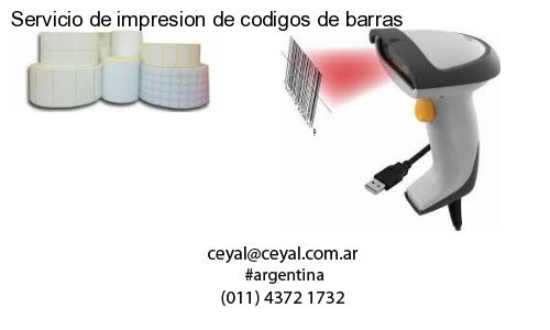 Servicio de impresion de codigos de barras