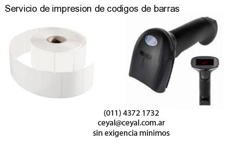 Servicio de impresion de codigos de barras