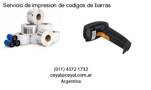 Servicio de impresion de codigos de barras