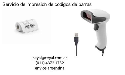 Servicio de impresion de codigos de barras