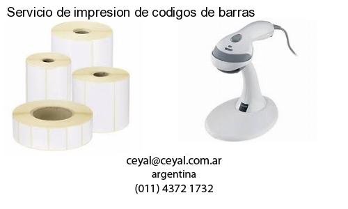 Servicio de impresion de codigos de barras