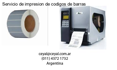 Servicio de impresion de codigos de barras