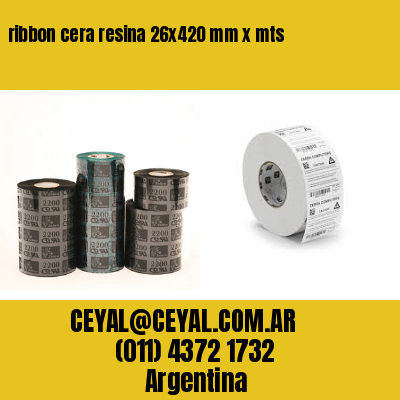 ribbon cera resina 26×420 mm x mts