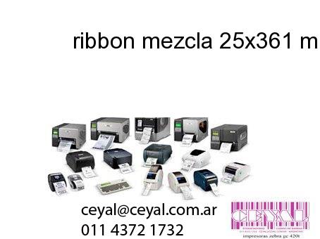 ribbon mezcla 25x361 mm x mts