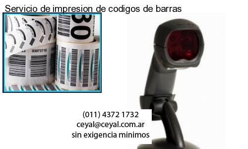 Servicio de impresion de codigos de barras