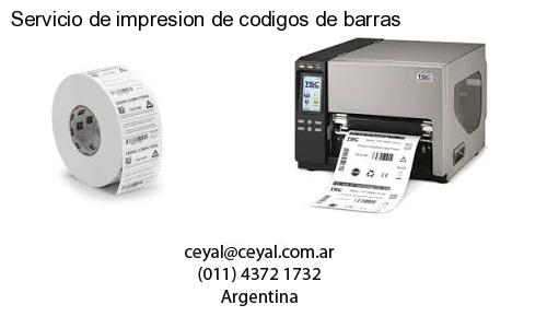 Servicio de impresion de codigos de barras