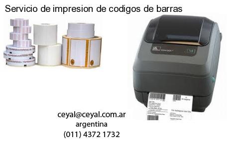 Servicio de impresion de codigos de barras