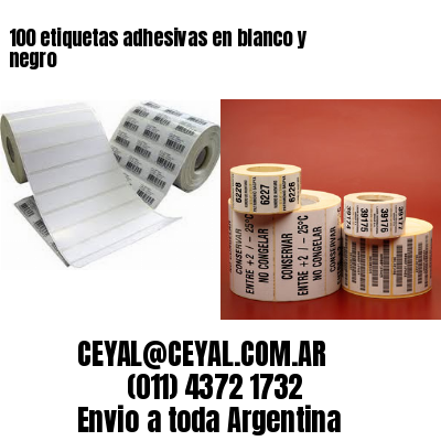 100 etiquetas adhesivas en blanco y negro