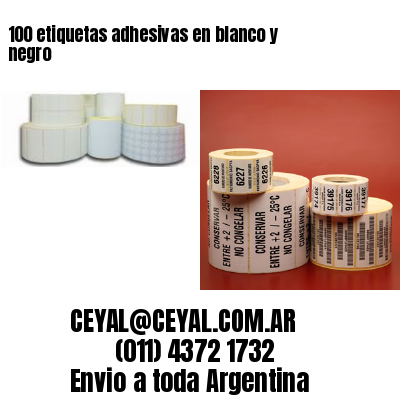 100 etiquetas adhesivas en blanco y negro