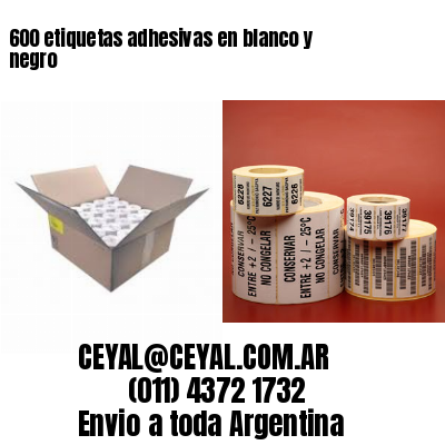 600 etiquetas adhesivas en blanco y negro