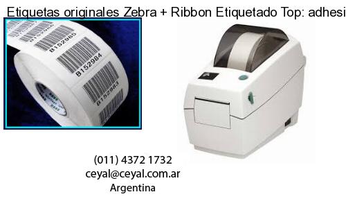 Etiquetas originales Zebra   Ribbon Etiquetado Top: adhesivo   ribbo