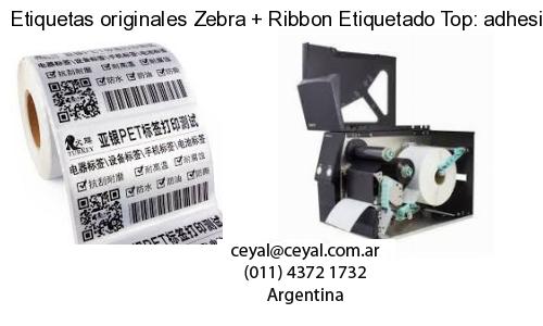 Etiquetas originales Zebra   Ribbon Etiquetado Top: adhesivo   ribbo