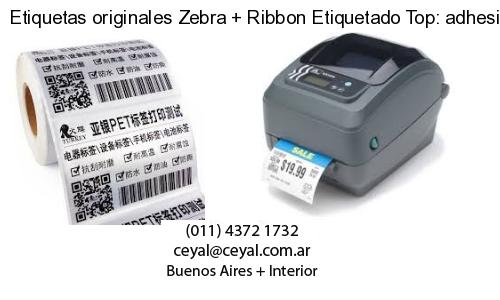 Etiquetas originales Zebra   Ribbon Etiquetado Top: adhesivo   ribbo