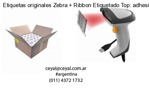 Etiquetas originales Zebra   Ribbon Etiquetado Top: adhesivo   ribbo