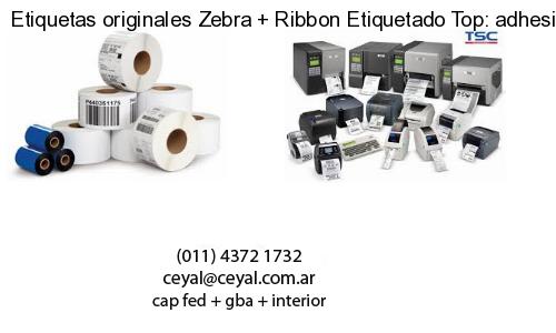 Etiquetas originales Zebra   Ribbon Etiquetado Top: adhesivo   ribbo