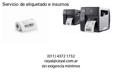 Servicio de etiquetado e insumos