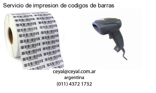 Servicio de impresion de codigos de barras