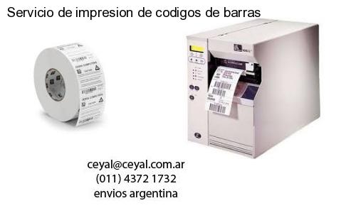 Servicio de impresion de codigos de barras