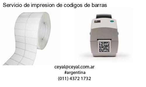 Servicio de impresion de codigos de barras