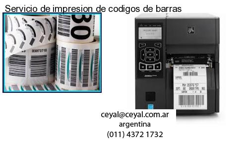 Servicio de impresion de codigos de barras