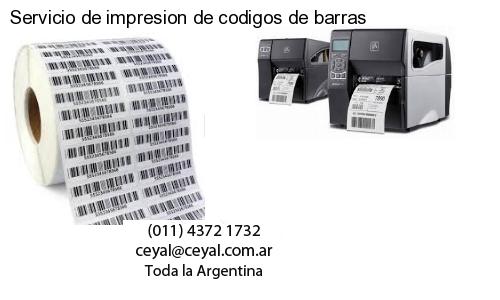 Servicio de impresion de codigos de barras