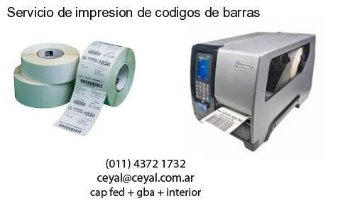 Servicio de impresion de codigos de barras