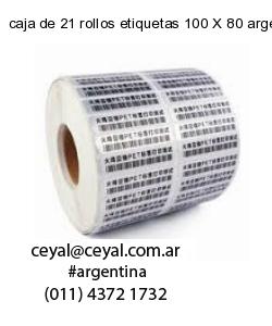 caja de 21 rollos etiquetas 100 X 80 argentina