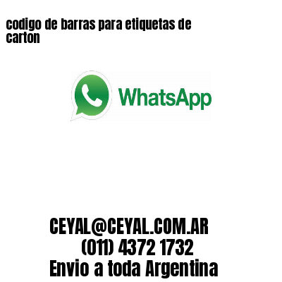 codigo de barras para etiquetas de carton