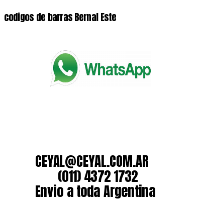 codigos de barras Bernal Este