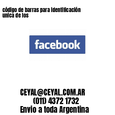 código de barras para identificación unica de los