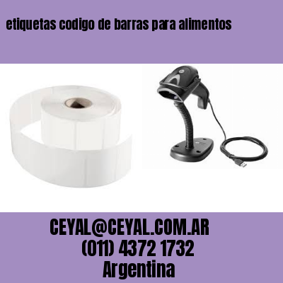 etiquetas codigo de barras para alimentos