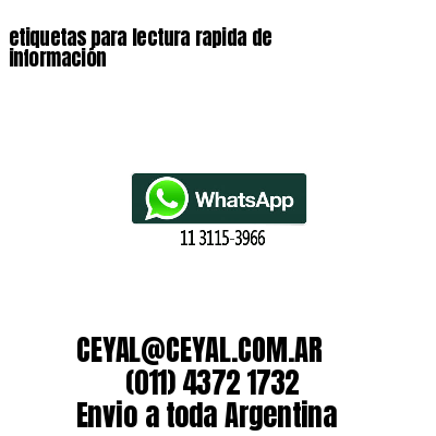 etiquetas para lectura rapida de información