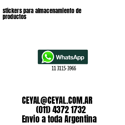 stickers para almacenamiento de productos