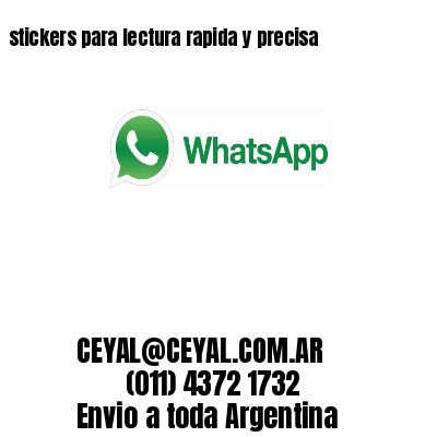 stickers para lectura rapida y precisa