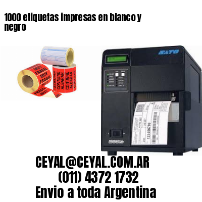 1000 etiquetas impresas en blanco y negro