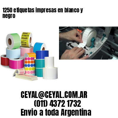 1250 etiquetas impresas en blanco y negro