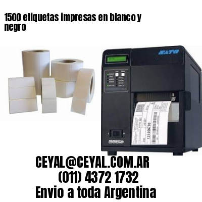 1500 etiquetas impresas en blanco y negro