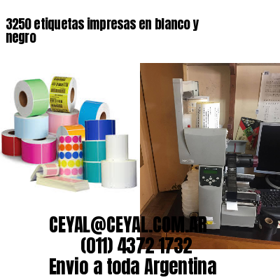 3250 etiquetas impresas en blanco y negro