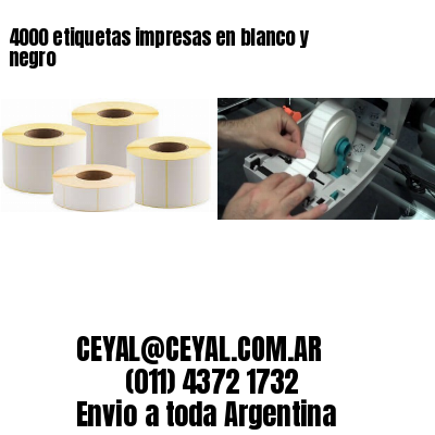 4000 etiquetas impresas en blanco y negro