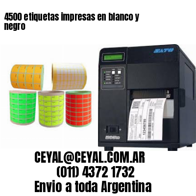 4500 etiquetas impresas en blanco y negro