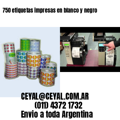 750 etiquetas impresas en blanco y negro