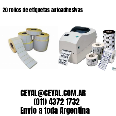 20 rollos de etiquetas autoadhesivas